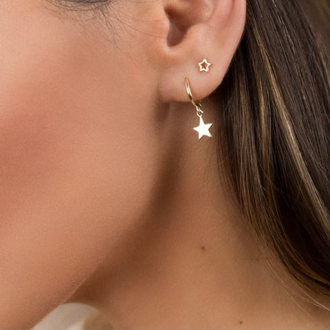 Star Huggie Hoop Earrings