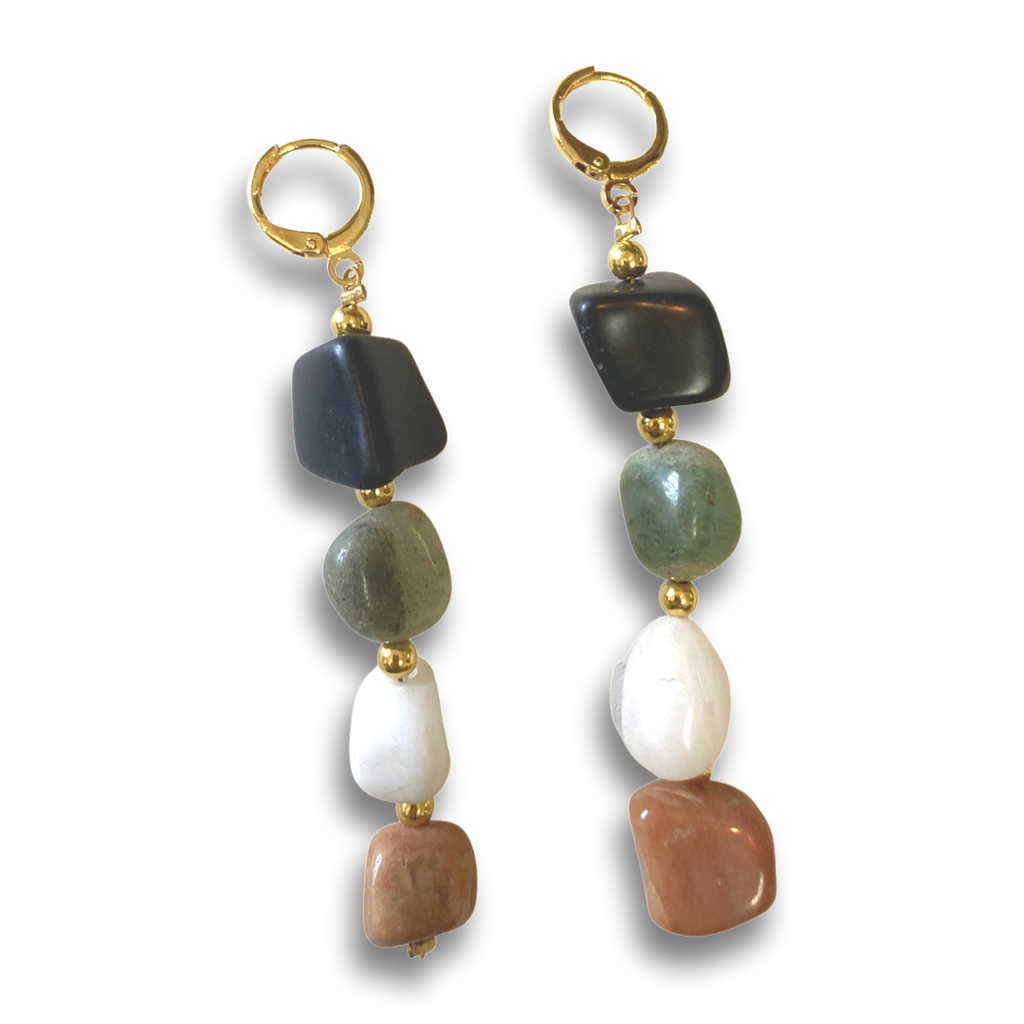 Stone drop earrings
