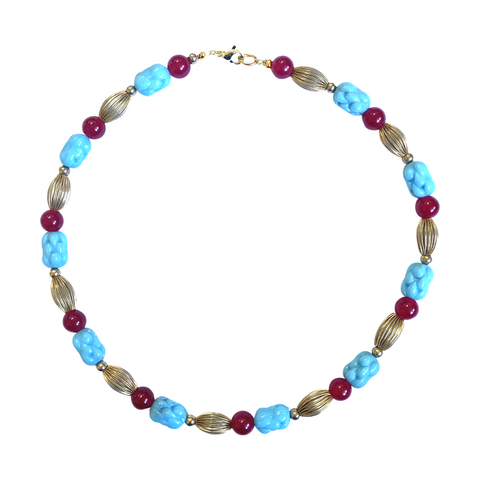 Turquoise and Burgundy Necklaces