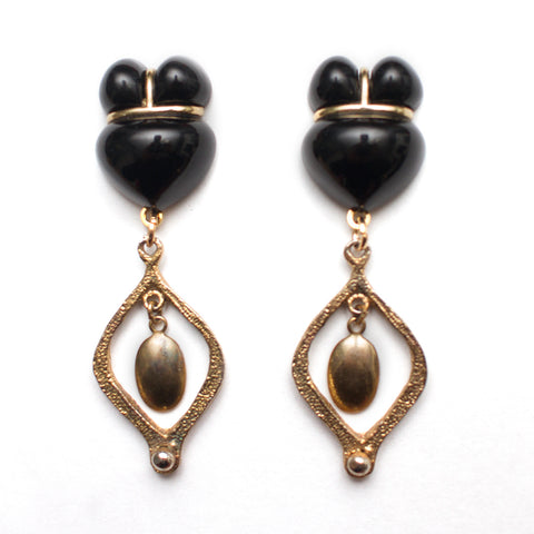 Black and Gold Victorian Earrings
