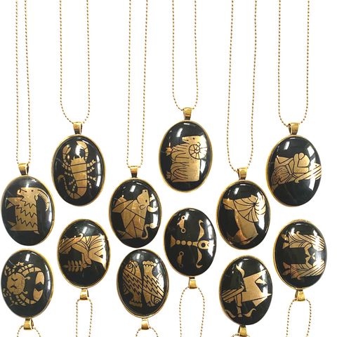 Cabochon Zodiac Necklaces